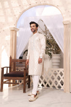 Load image into Gallery viewer, ER MR 27 MAtrix Mirror Embroidery Self Cotton Silk Fabric Kurta Pajama