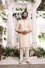 Load image into Gallery viewer, ER MR 24Gold Mirror Embroidery Self Cotton Silk Fabric Kurta Pajama