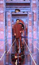 Load image into Gallery viewer, BCW 58 Maroon Checkered Applique Velvet &amp; Satin Sherwani