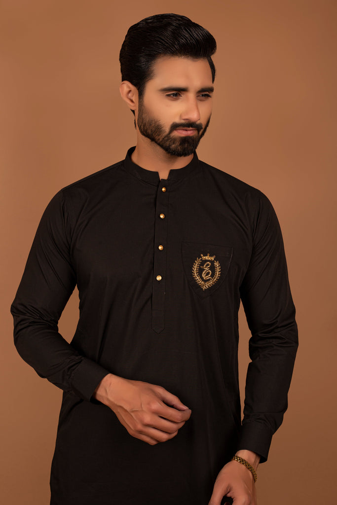 ER 311 Black Kurta Pajama For Men