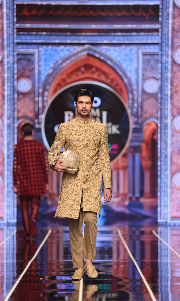 BCW 57 Pale Brown Hand Work Sherwani For Groom