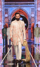 Load image into Gallery viewer, BCW 54 Pastel Opal Pink Ombre Short Sherwani With Inner Long Coat For Men