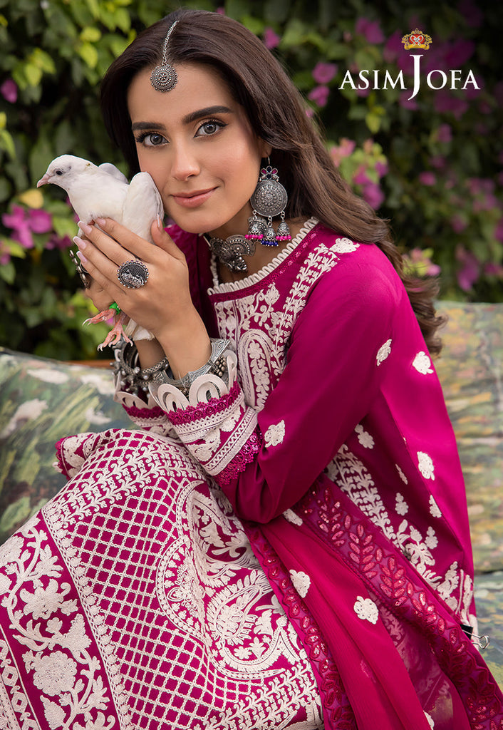 AJSW-18 EMBROIDERED LAWN SILK 3 PCS