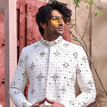 Load image into Gallery viewer, ER SH 103 White Mirror and Hand Work Sherwani For Groom