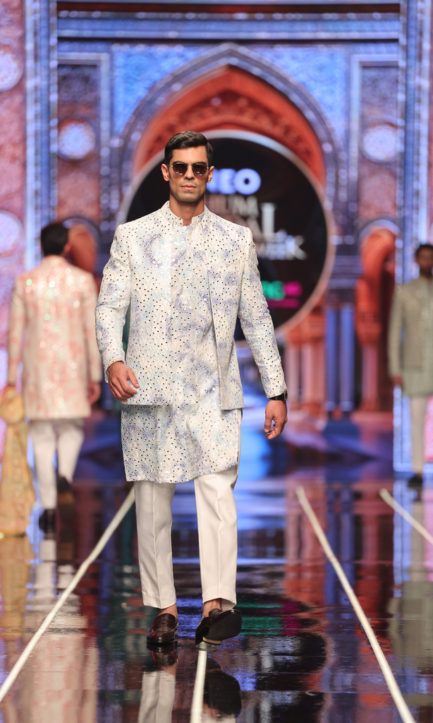 BCW 53 Patel blue Ombre Front Open Prince Coat