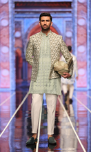 Load image into Gallery viewer, BCW 51 Pastel Green Prince coat Zardozi Work Front Open For Men