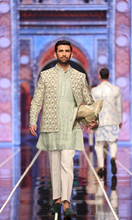 Load image into Gallery viewer, BCW 51 Pastel Green Prince coat Zardozi Work Front Open For Men