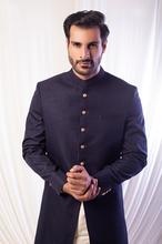 Load image into Gallery viewer, Navy Blue Silk Sherwani