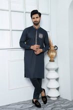 Load image into Gallery viewer, ER 479 Grey Edge Republic Kurta Pajama For Men With Monogram Emroided on Pocket