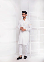 Load image into Gallery viewer, ER 534 Edge Kurta Shalwar Off white With Logo and Emboided SLeeves