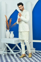 Load image into Gallery viewer, ER PC 2025 White Jamawar Boti Work Prince Coat