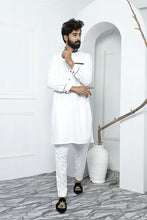 Load image into Gallery viewer, ER 491 White Polka Dot Edge Republic Kurta Pajama For Men