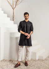 Load image into Gallery viewer, CK 719 Black ChickanKari Kurta Pajama For Men