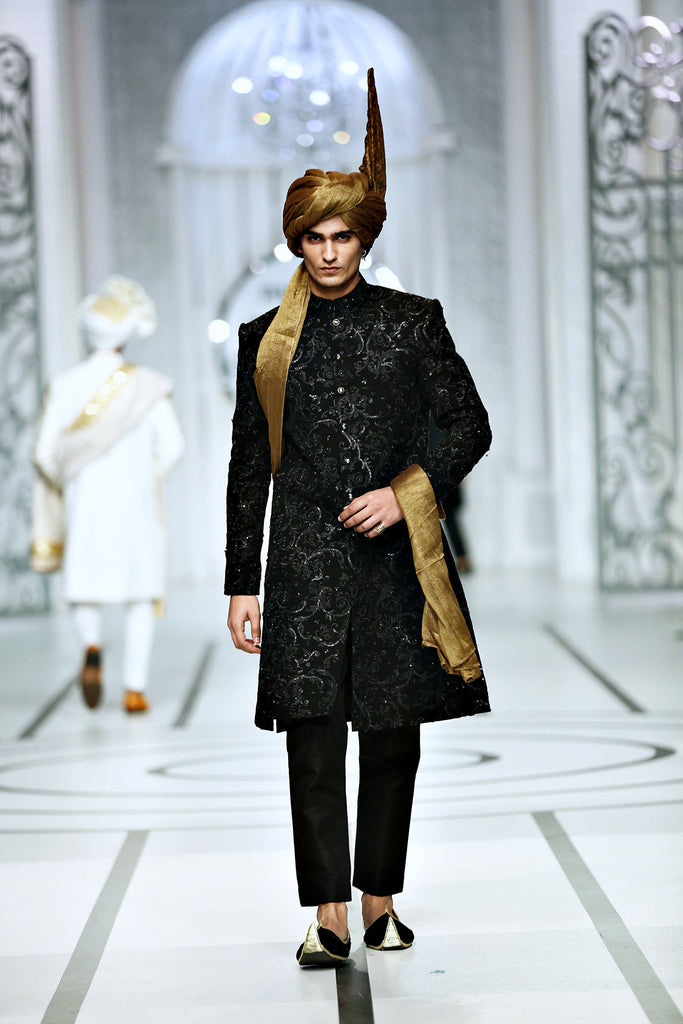 BCW 40 Groom Black Sherwani