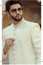 Load image into Gallery viewer, White Pearl Sherwani