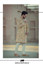 Load image into Gallery viewer, Groom Coloured Flower Sherwani