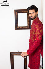 Load image into Gallery viewer, Royal Men Groom Red Sherwani