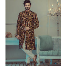 Load image into Gallery viewer, Inmitable Velvet Crafted Embroidery Sherwani For Men