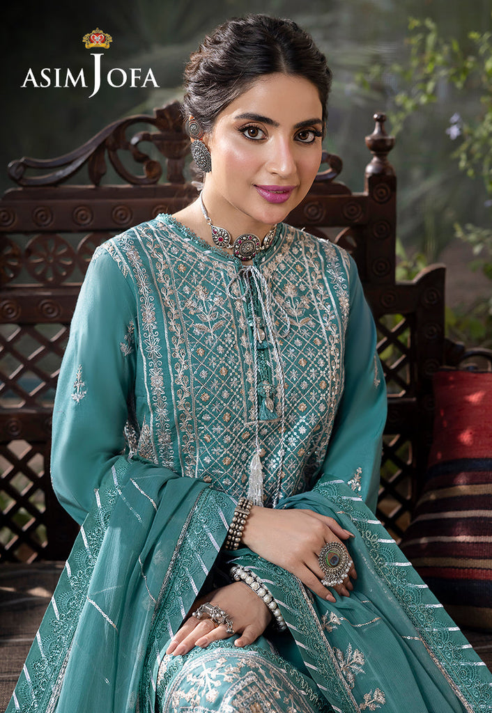 AJSW-28 EMBROIDERED LAWN SILK 3 PCS