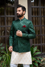 Load image into Gallery viewer, ER 2096 Green Bandh Gala Wedding Prince Coat