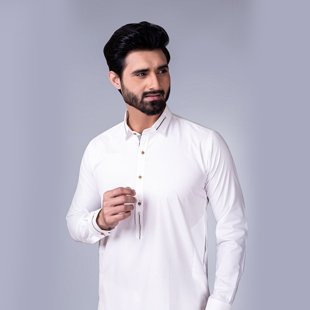 ER 223 Off White Kurta Pajama Design