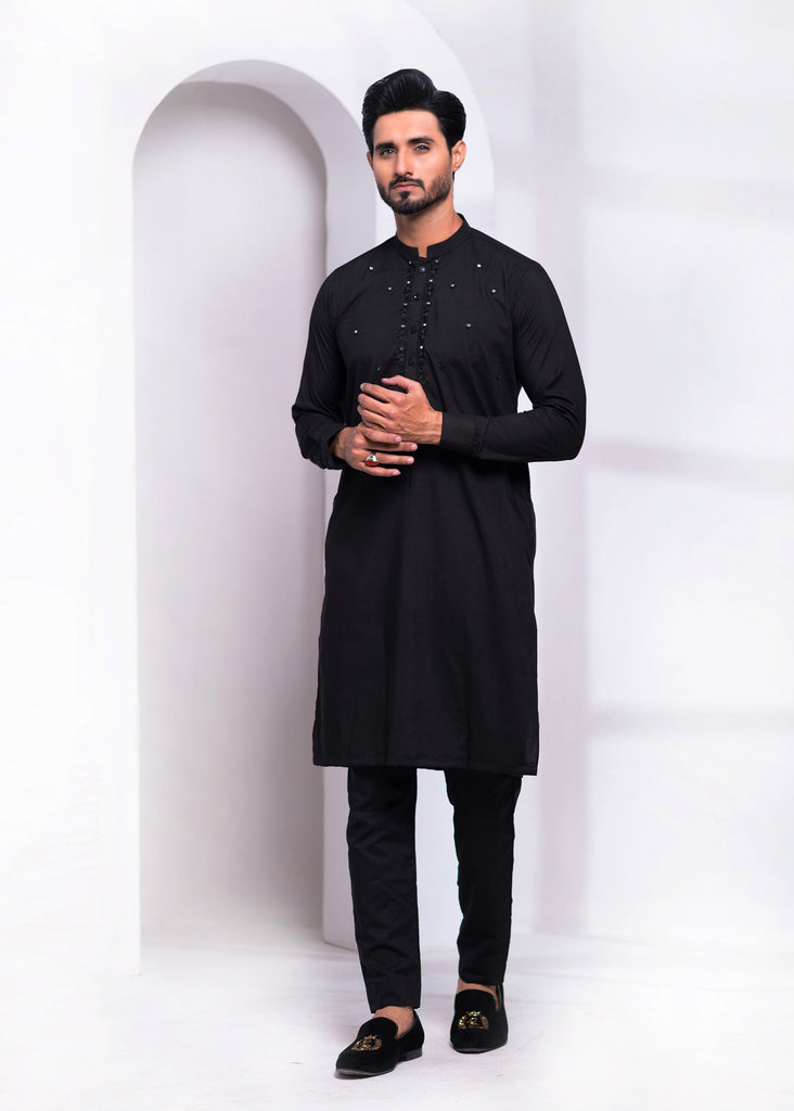 ER EMB 538 Ansari Mirror Embroidery Kurta Pajama