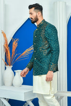 Load image into Gallery viewer, ER PC 2026 Royal Green Side Embroided Prince Coat with Zari work