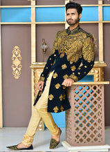 Load image into Gallery viewer, Er Sh-080 Ranveer Singh Sherwani Khali Style on Velvet With Copper Tilla Embroidery