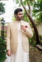 Load image into Gallery viewer, ER 2072 Ivory Beige Gold Mens Prince Coat For Men