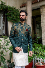 Load image into Gallery viewer, ER 2085 Green Copper Perfect Mehndi Prince Coat Men