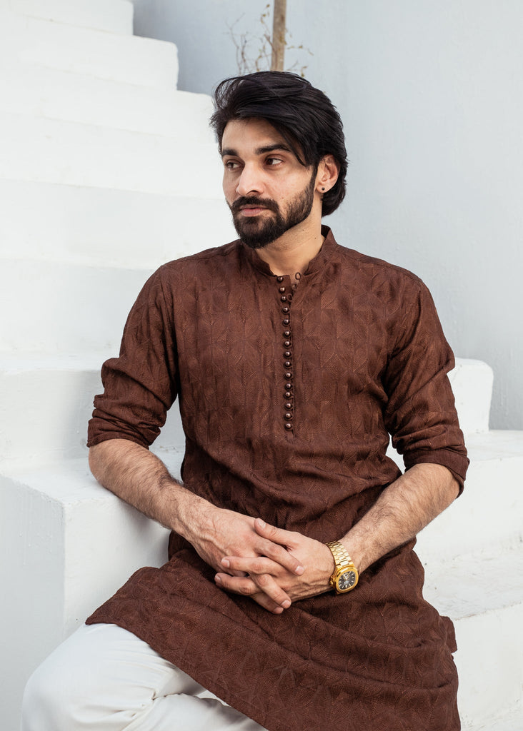 CK 725 Brown Chicken Kari Kurta Pajama For Men