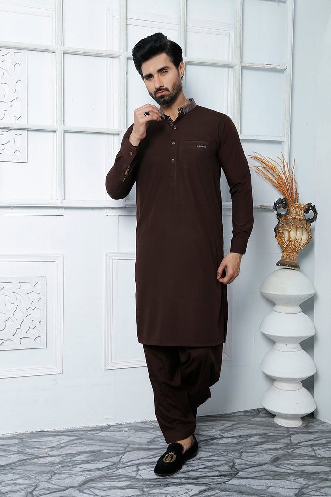 ER 456 Brown Edge Republic Kurta Pajama For Men