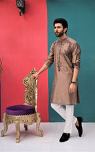 Load image into Gallery viewer, ER 580 Metallic Color Raw Silk Embroided Kurta Pajama