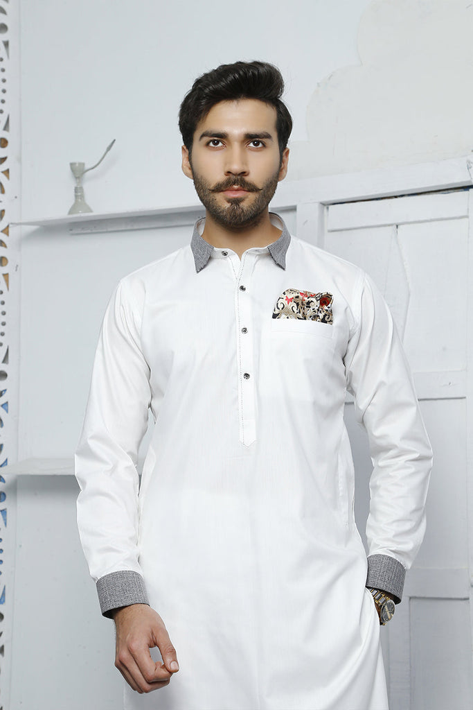 ER 462 White Edge Republic Kurta Pajama For Men