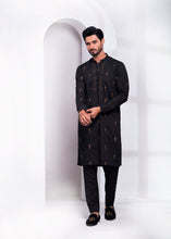 Load image into Gallery viewer, ER EMB 537 Black Ethinic Block Embroided Kurta Pajama