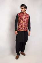 Load image into Gallery viewer, ER WC 1009 Maoon Zari work Waist Coat