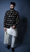 Load image into Gallery viewer, ER PC 2047 Gold Black Boti Embroidery Prince Coat