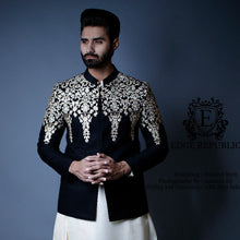 Load image into Gallery viewer, ER PC 2049 Gold Black Chest Embroidery Prince Coat