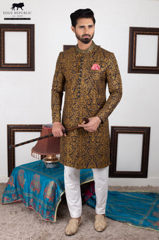 Groom Bluish Copper Royal Sherwani