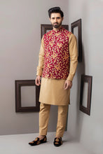 Load image into Gallery viewer, ER WC 1037 Maroon zari Work Waist Coat