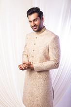 Load image into Gallery viewer, Perfect Gold With Gold Work Sherwani For Groom