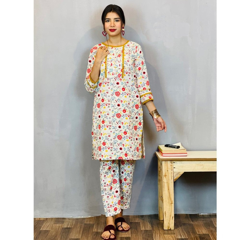 2 Piece - Stitched - Printed Kurti & Trouser - Cotton - ZK216