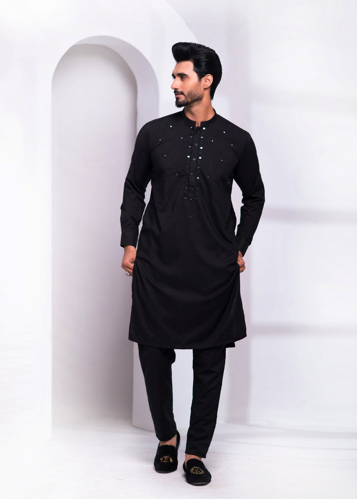 ER EMB 538 Ansari Mirror Embroidery Kurta Pajama