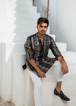 Load image into Gallery viewer, MR 59 Navy Chanderi Kurta Pajama