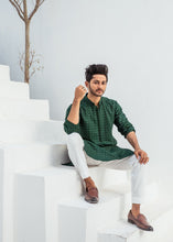 Load image into Gallery viewer, CK 724 Green ChickanKari Kurta Pajama For Men