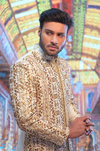 Load image into Gallery viewer, Saphire Gold Sherwani Without Turban And Accessories