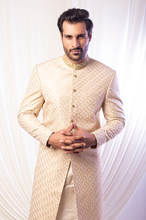 Load image into Gallery viewer, Ivory Gold Exclusive Sherwani For Groom