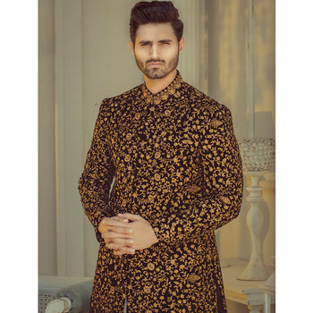 Groom Sans Pareil Velvet EMbroided Sherwani for Groom