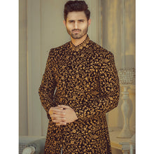 Load image into Gallery viewer, Groom Sans Pareil Velvet EMbroided Sherwani for Groom