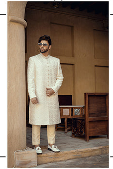 White Pearl Sherwani